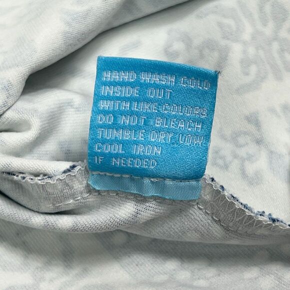 J McLaughlin Biscayne Catalina Cloth Blue Floral 3/4 Sleeve Knit Tunic Top Small - Picture 8 of 8